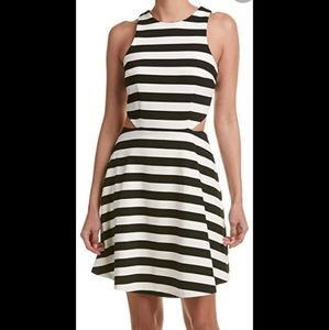 CeCe Side Cutouts Striped Fit and Flare Dress 2